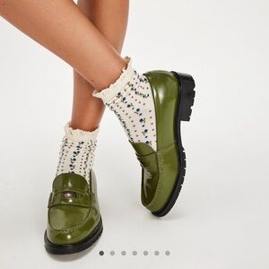 Free People Liv Loafers in Serpent